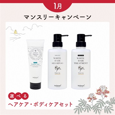 【マリンクレイ洗顔石鹸BIGタイプが選べる】1月マンスリーセット -ヘアケアセット-