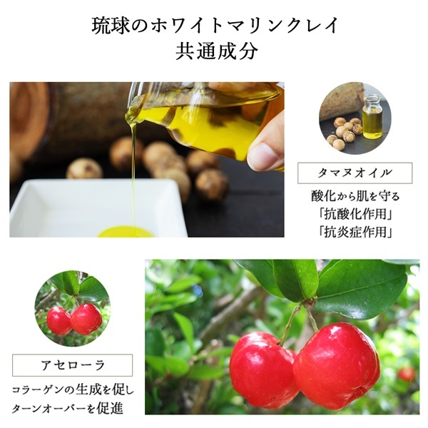 琉球のホワイトマリンクレイ洗顔石鹸 (伊集の花の香り) スパウトパウチ130g 詳細画像
